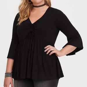 Torrid Tie Front Bell Sleeve Super Soft Top Size 4